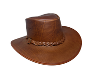 Overlander Aussie Leather Hat. Traditional Style .