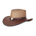 Full Grain Premium Buffalo Leather Mesh Hat with Dakota Indian Coin Band - The Walkabout Company